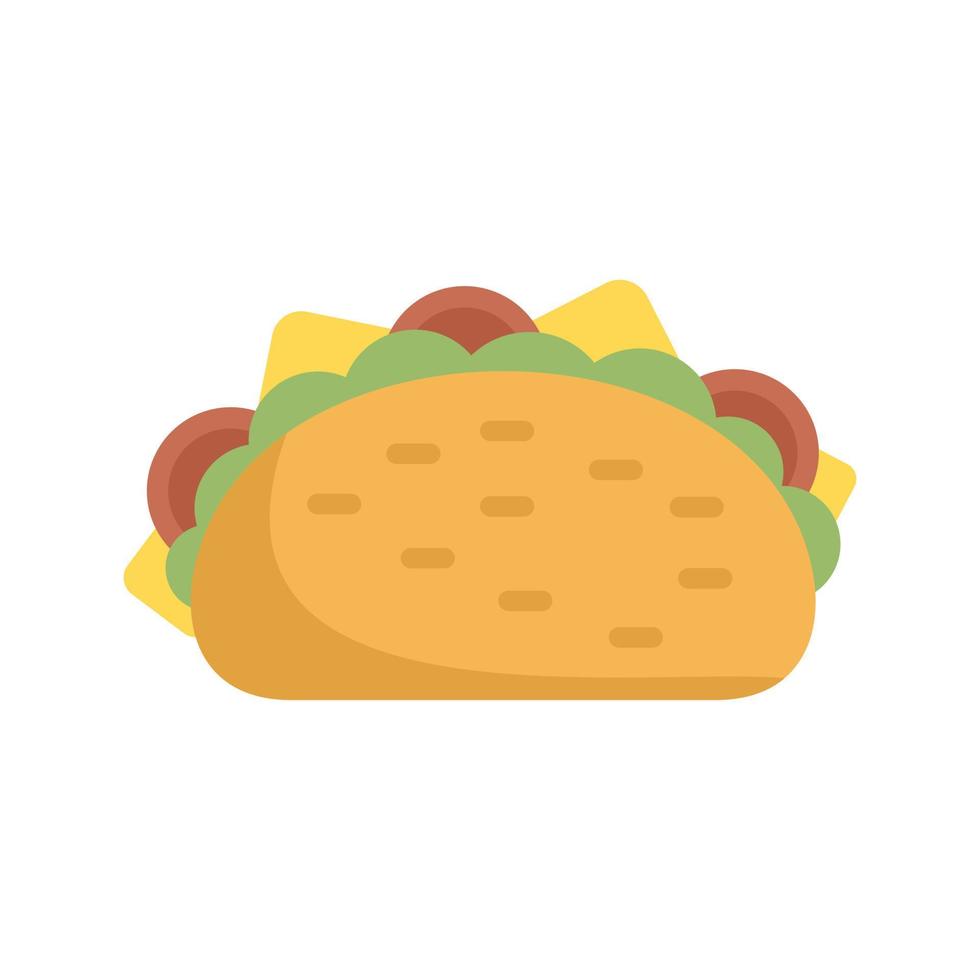 Fast taco icon flat vector. Mexican food vector