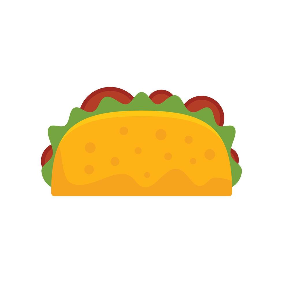 icono de taco mexicano vector plano. comida de tortilla