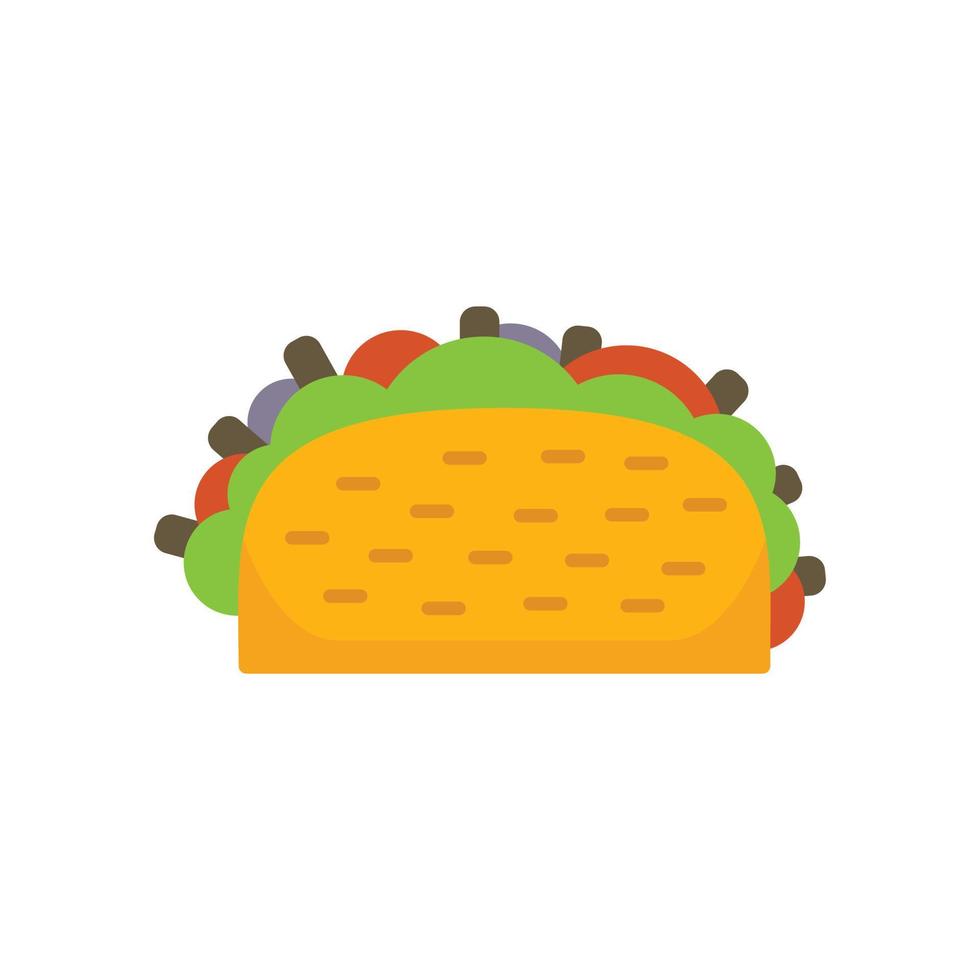 vector plano de icono de taco de carne. comida mexicana