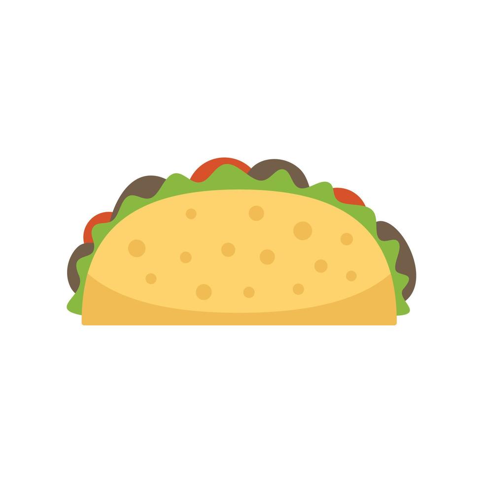 vector plano de icono de taco de restaurante. comida mexicana