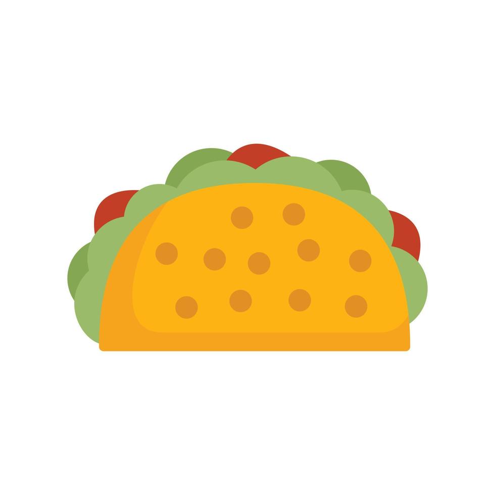 icono de taco feliz vector plano. menú de tacos