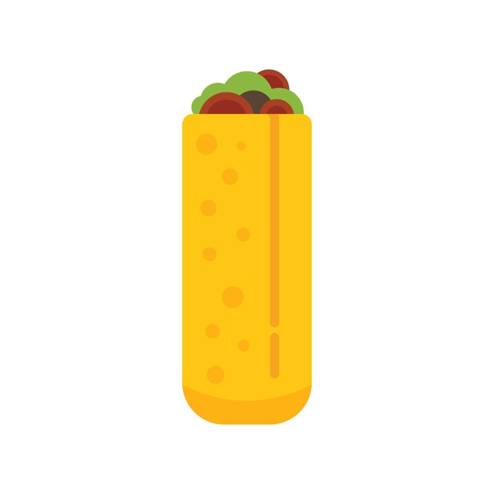 vector plano de icono de taco vegetal. comida mexicana