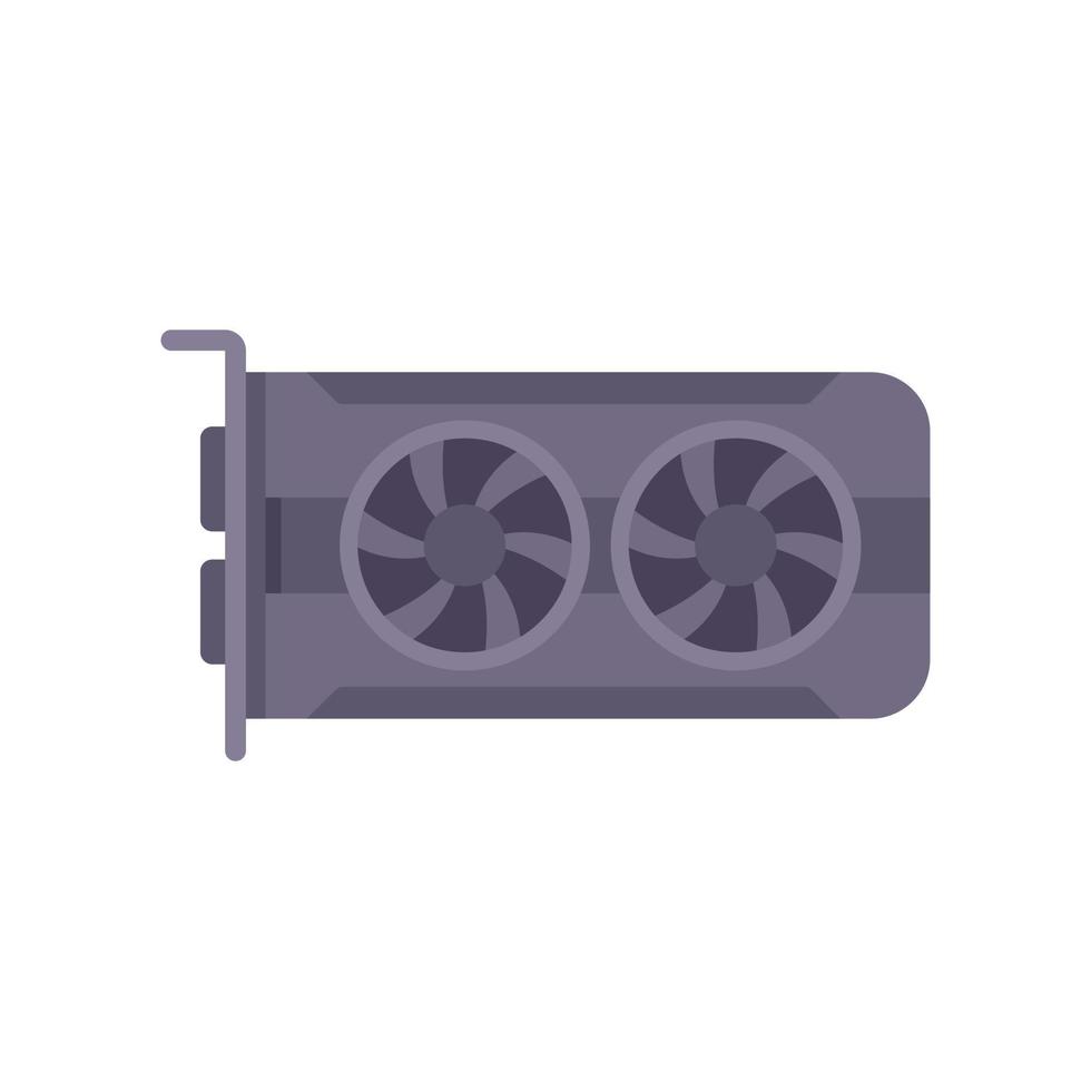 GPU graphic card icon flat vector. Computer pc vector