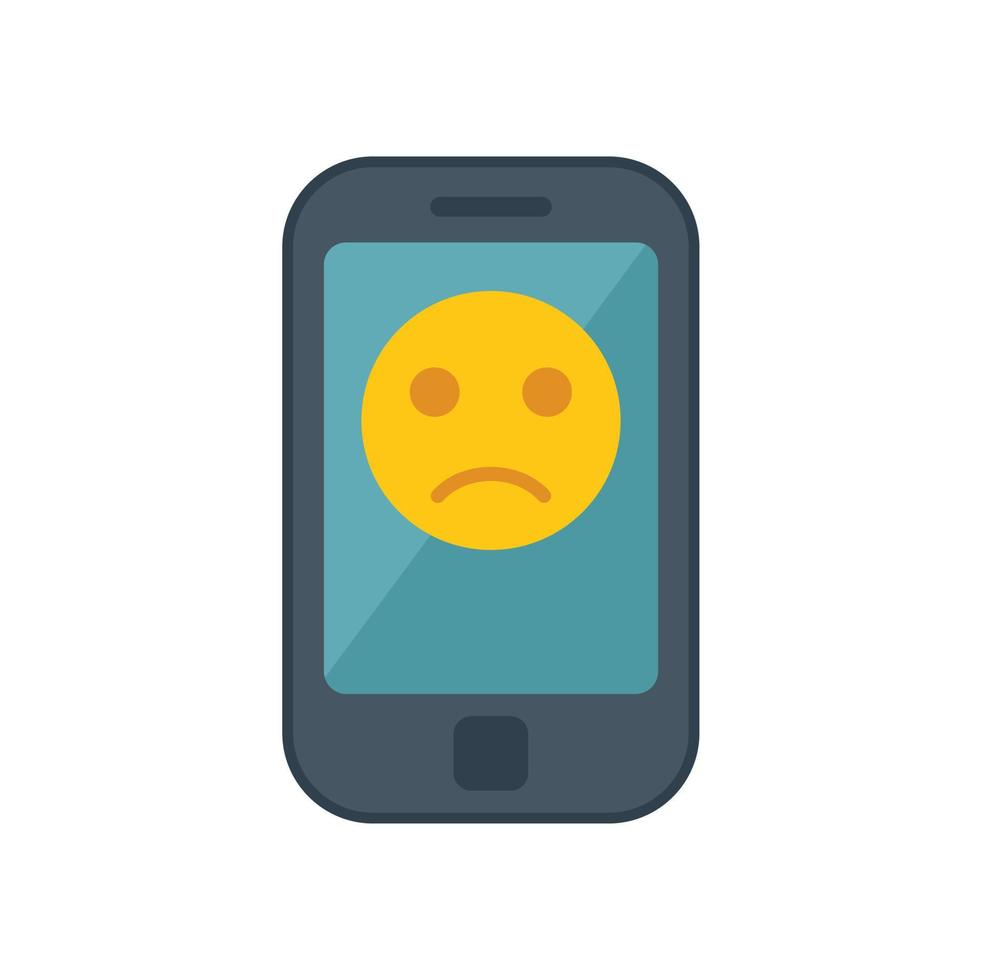 Smartphone dislike icon flat vector. Social media vector