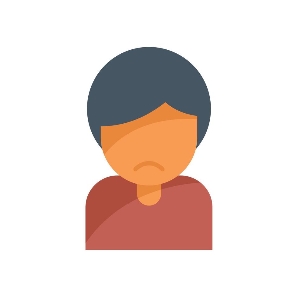 Sad person icon flat vector. Negative business vector