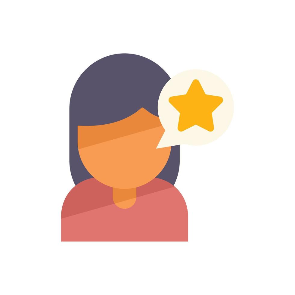 Good client icon flat vector. Star review vector