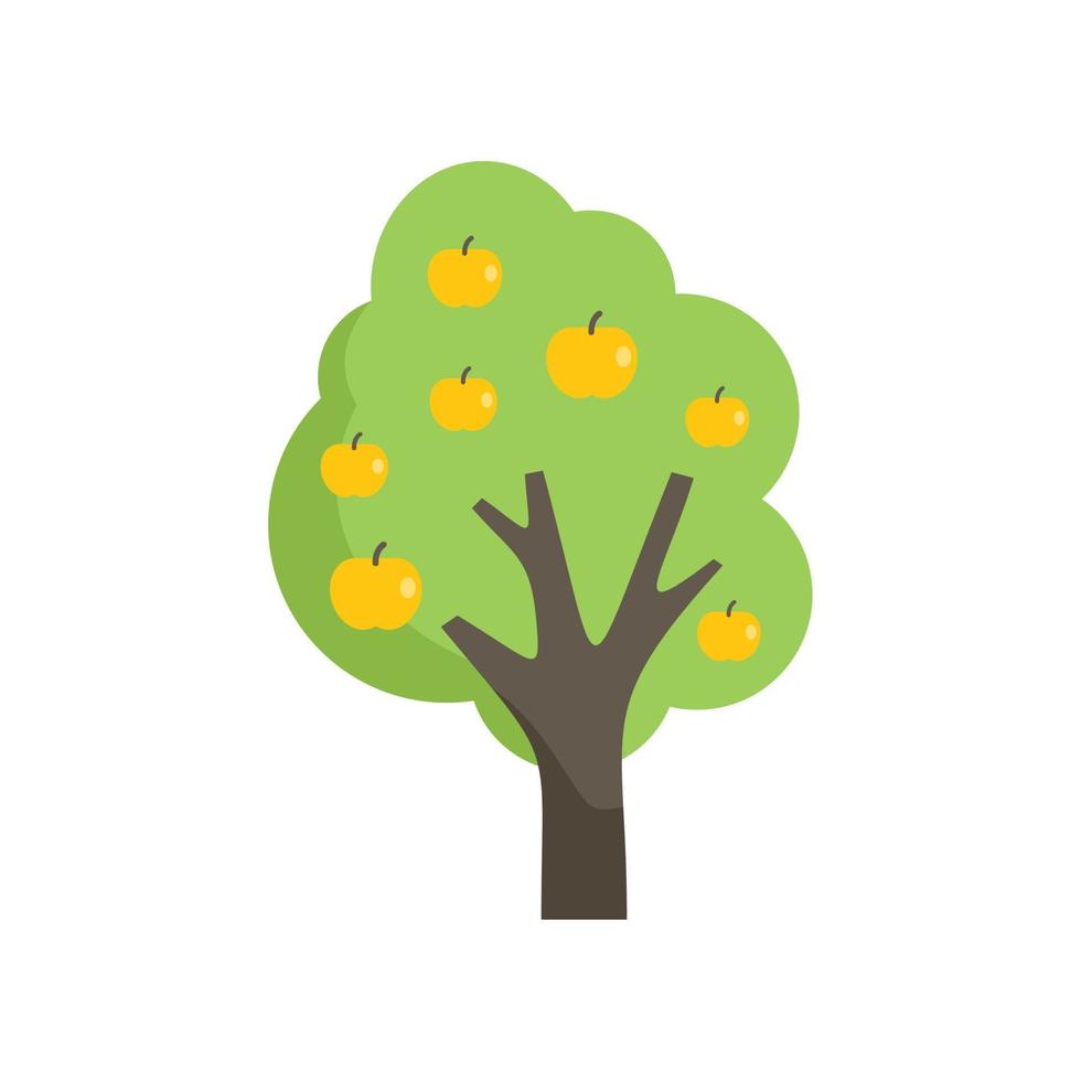 Apple fruit tree icon flat vector. Garden plant vector