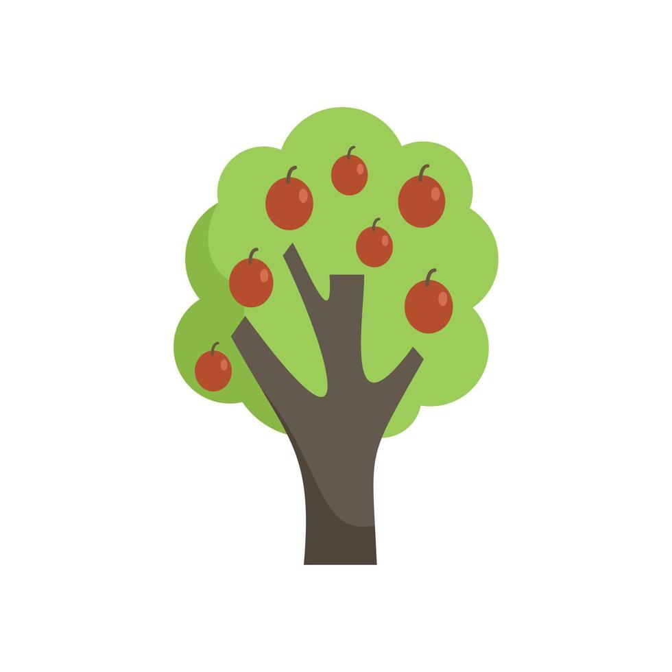 Plum tree icon flat vector. Fruit garden vector