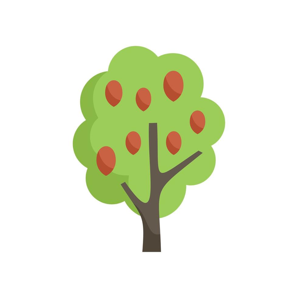 Nut tree icon flat vector. Harvest plant vector