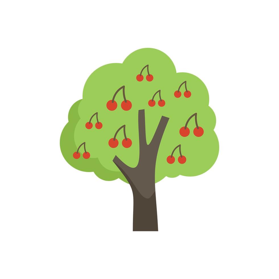 Cherry tree icon flat vector. Garden fruit vector