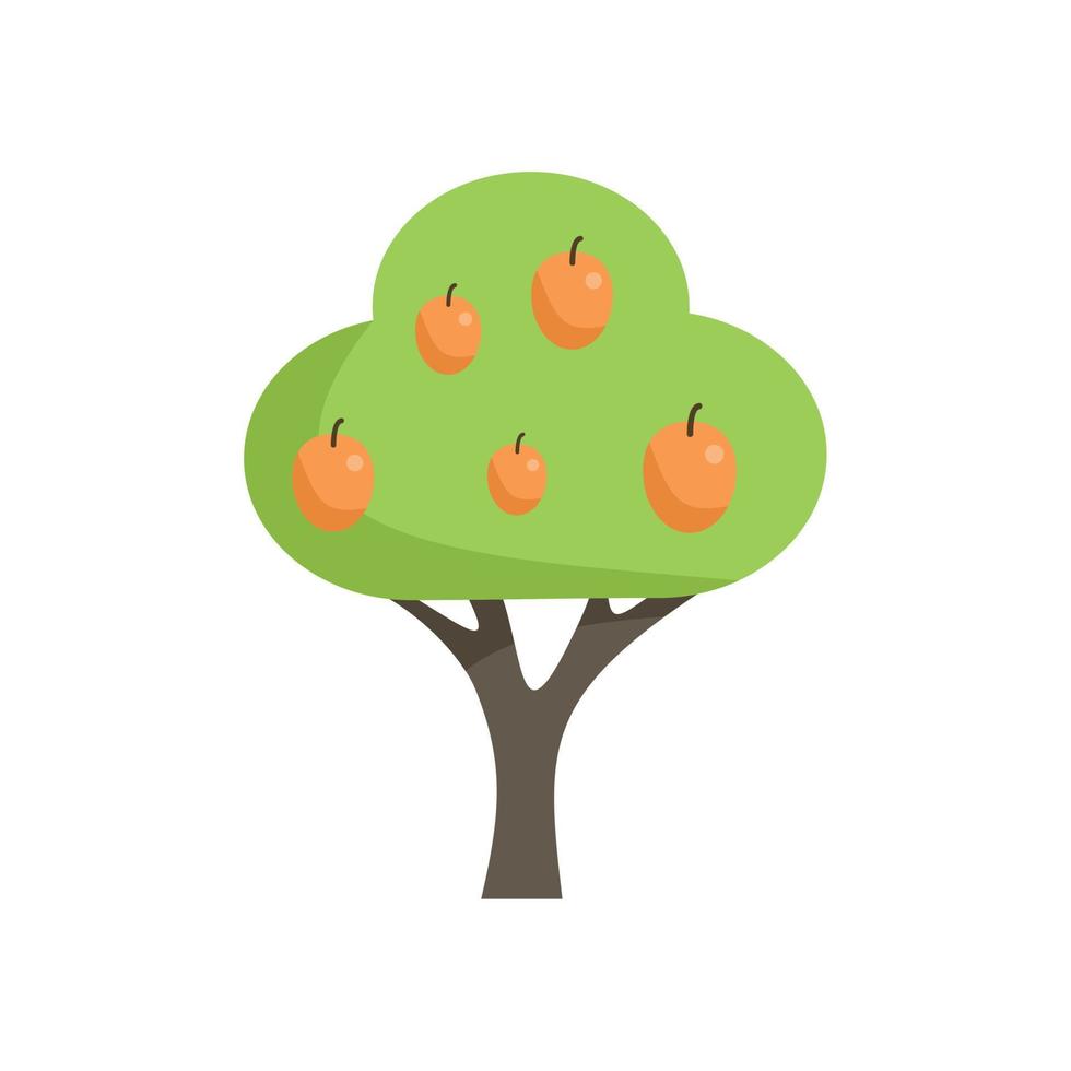vector plano de icono de árbol de fruta fresca. cosecha de jardín