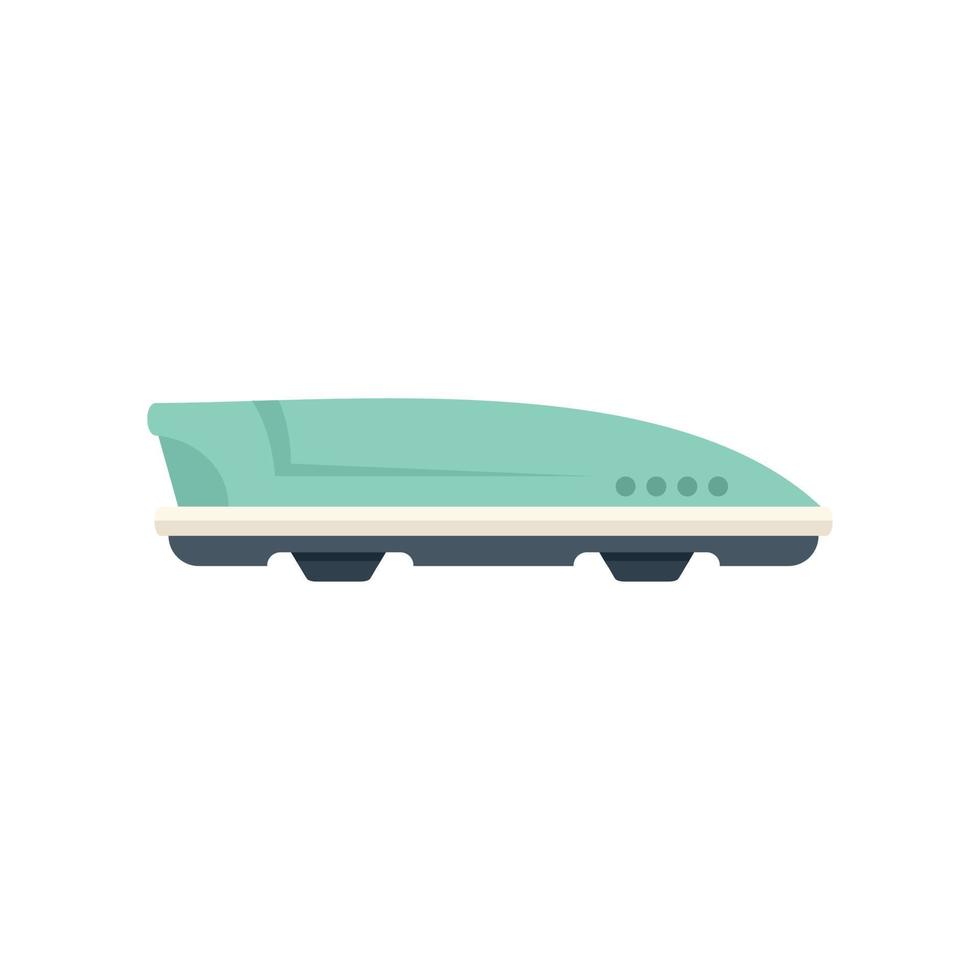 vector plano de icono de caja de vacaciones de coche. equipaje de techo