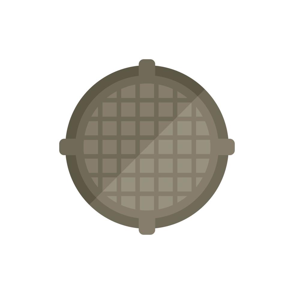 Sewerage manhole icon flat vector. City road vector