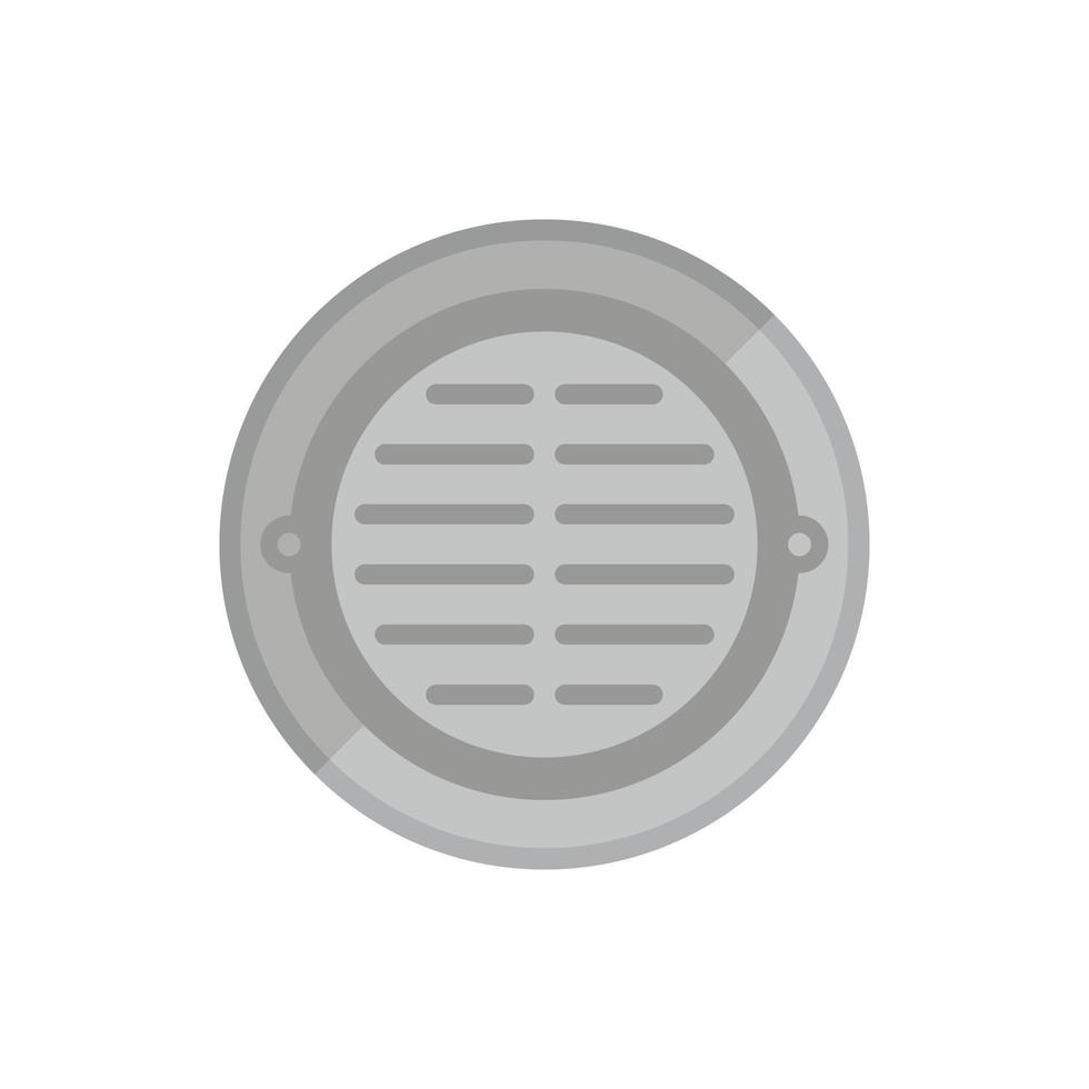 Circle manhole icon flat vector. City road vector