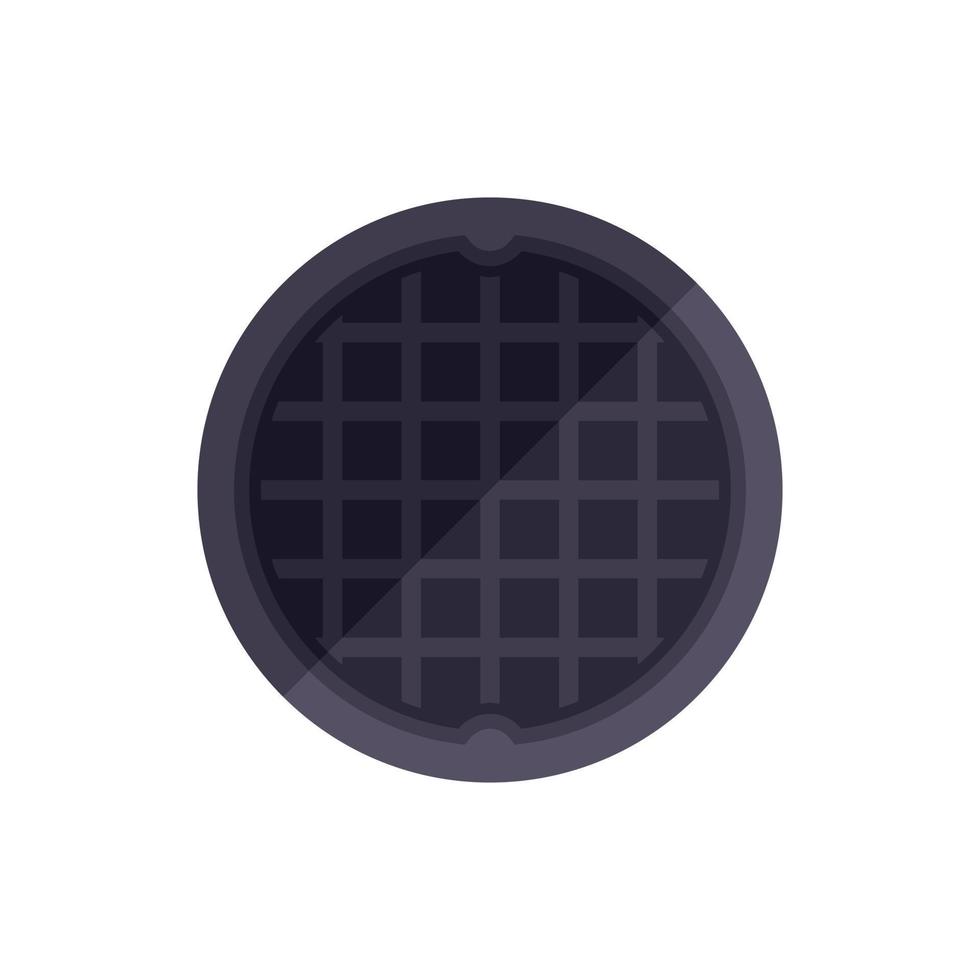 Sidewalk manhole icon flat vector. City road vector