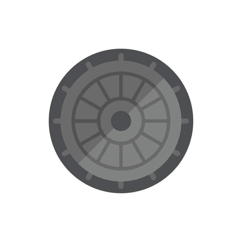 Asphalt manhole icon flat vector. City road vector