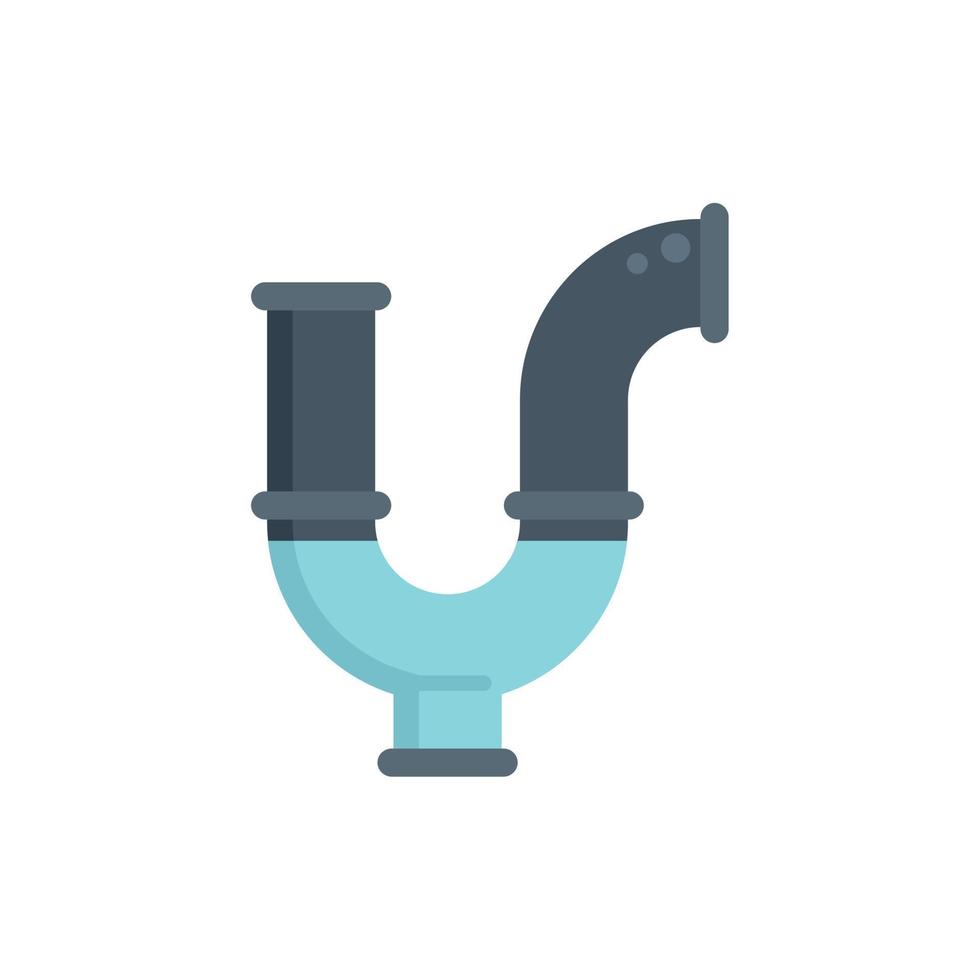Tube sewage icon flat vector. Drain plumber vector
