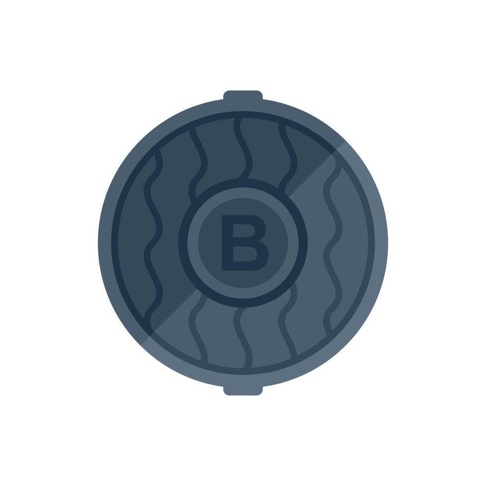 Construction manhole icon flat vector. City road vector