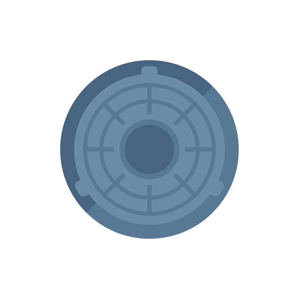 Sewer manhole icon flat vector. City road vector