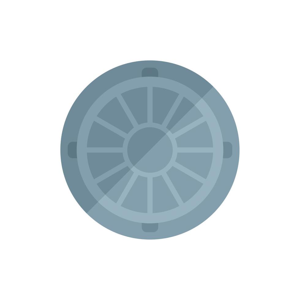 Plate manhole icon flat vector. Sewer lid vector