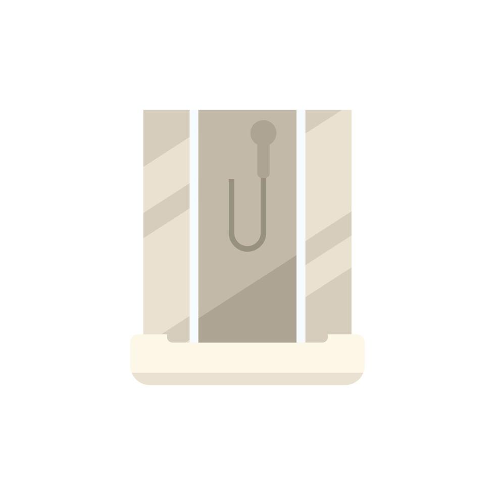 Bathroom shower stall icon flat vector. Glass cabin vector