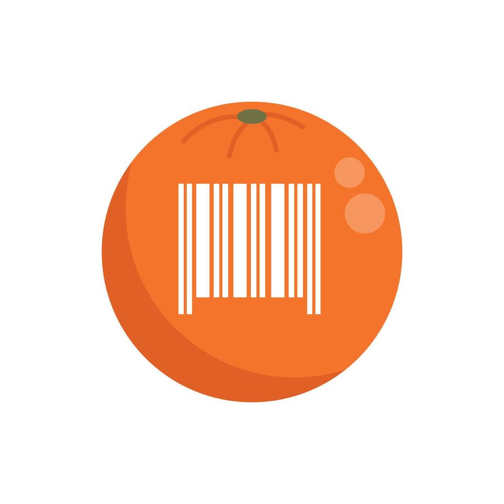 Gmo orange fruit icon flat vector. Agriculture dna vector