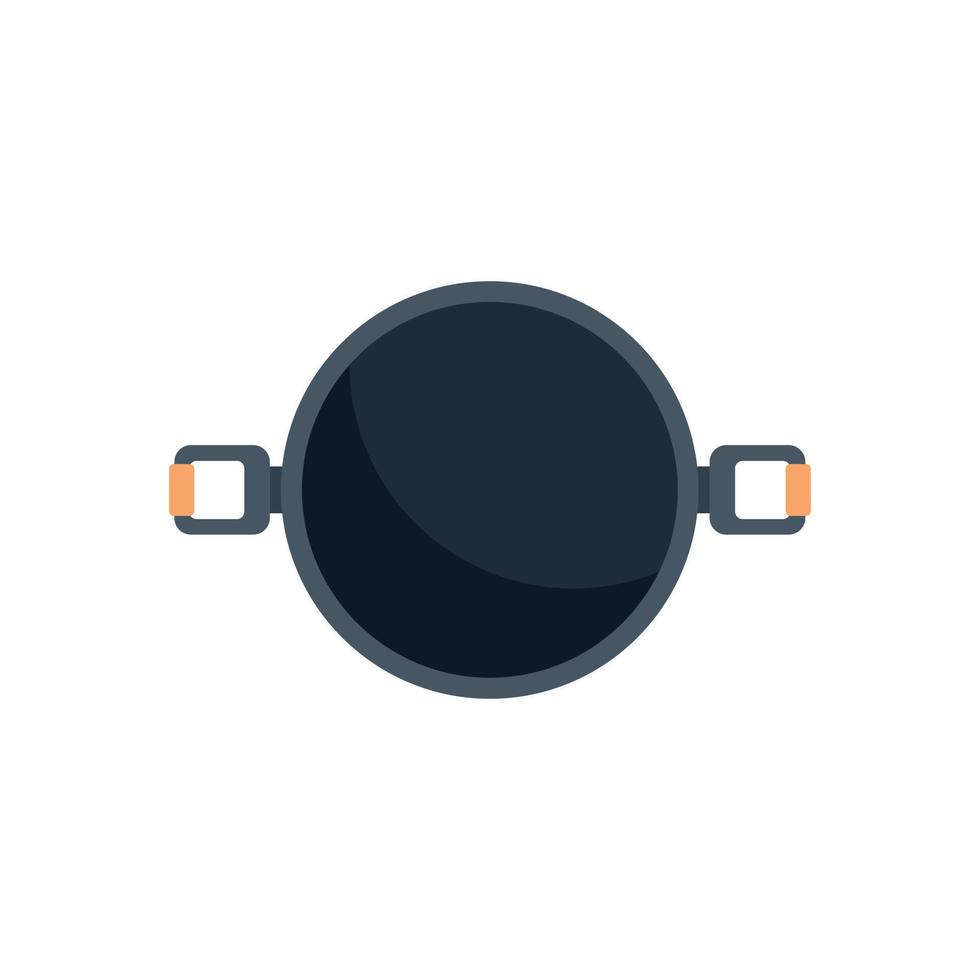 Top view wok frying pan icon flat vector. Oil cooking vector