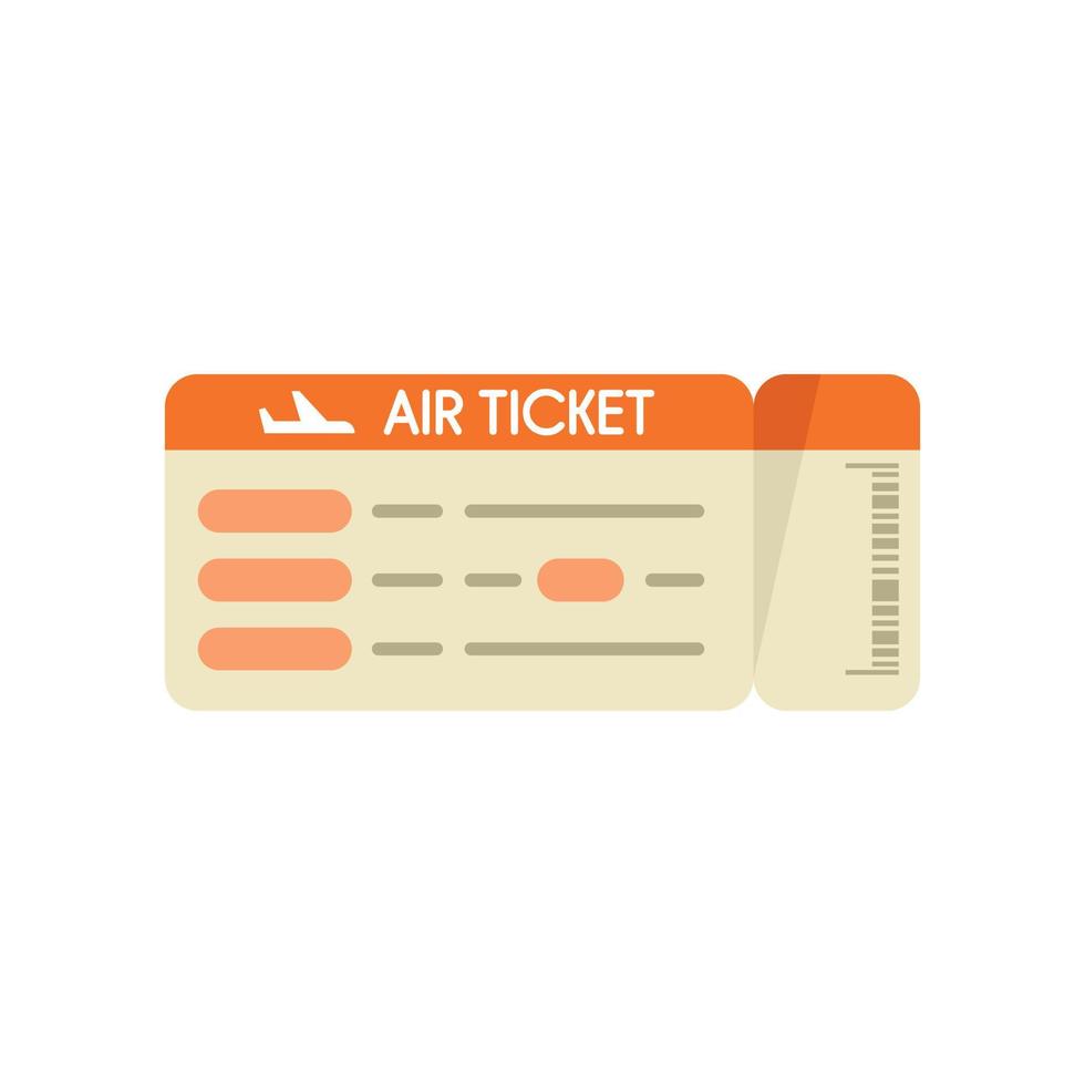 Ticket icon flat vector. Airline pass vector