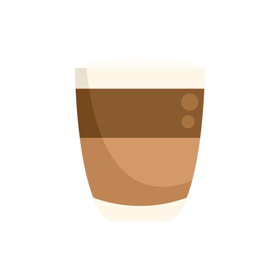 Top latte icon flat vector. Glass cup vector