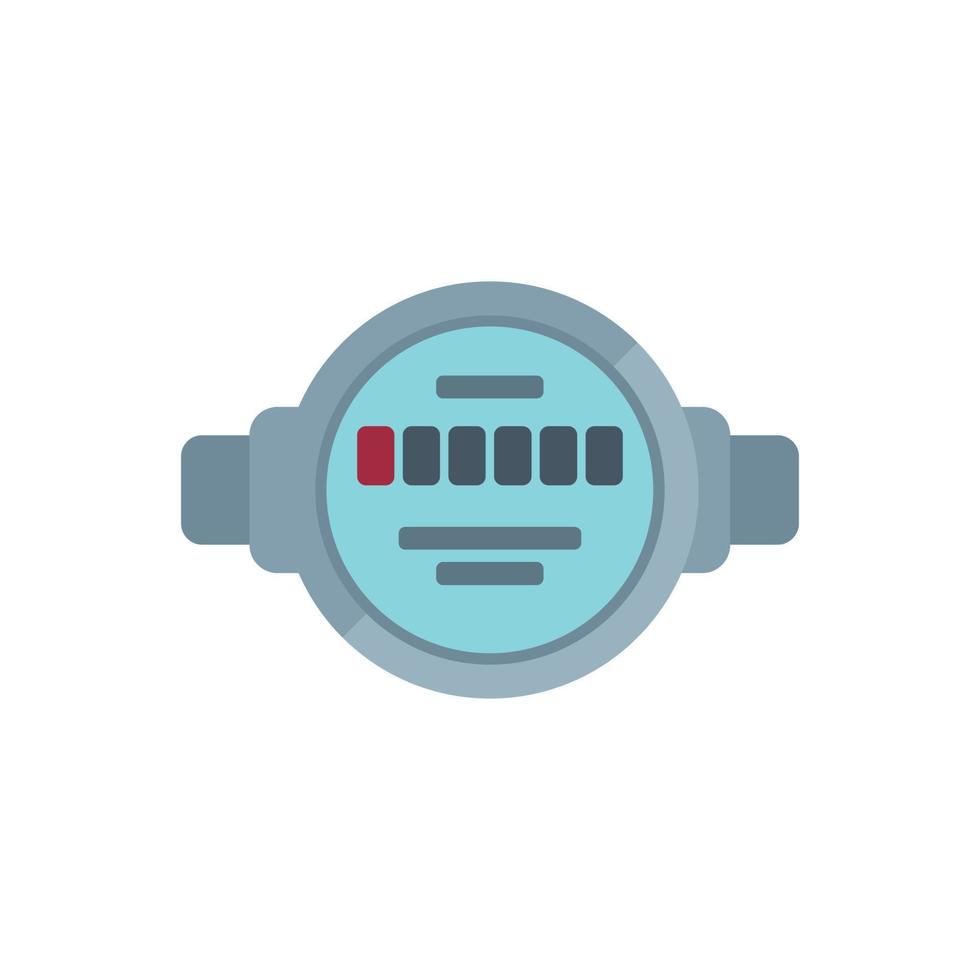 Water counter icon flat vector. Sewerage pipeline vector