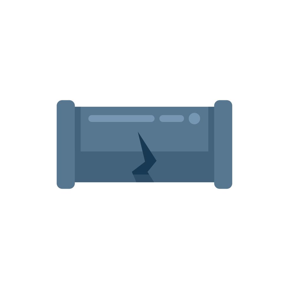 Broken pipe icon flat vector. Water pipeline vector