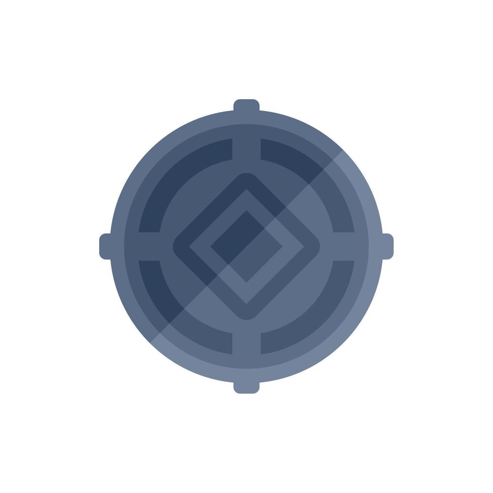 Well manhole icon flat vector. City road vector