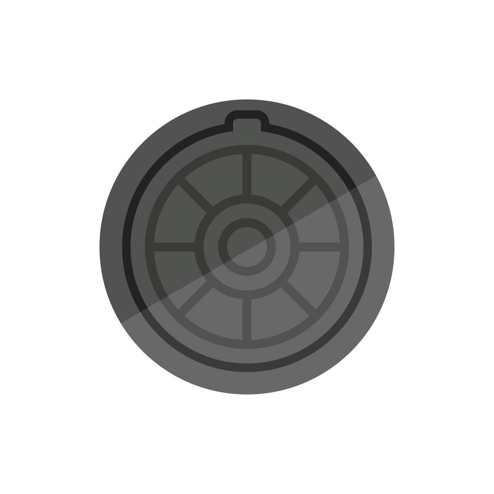 Hatch manhole icon flat vector. City road vector
