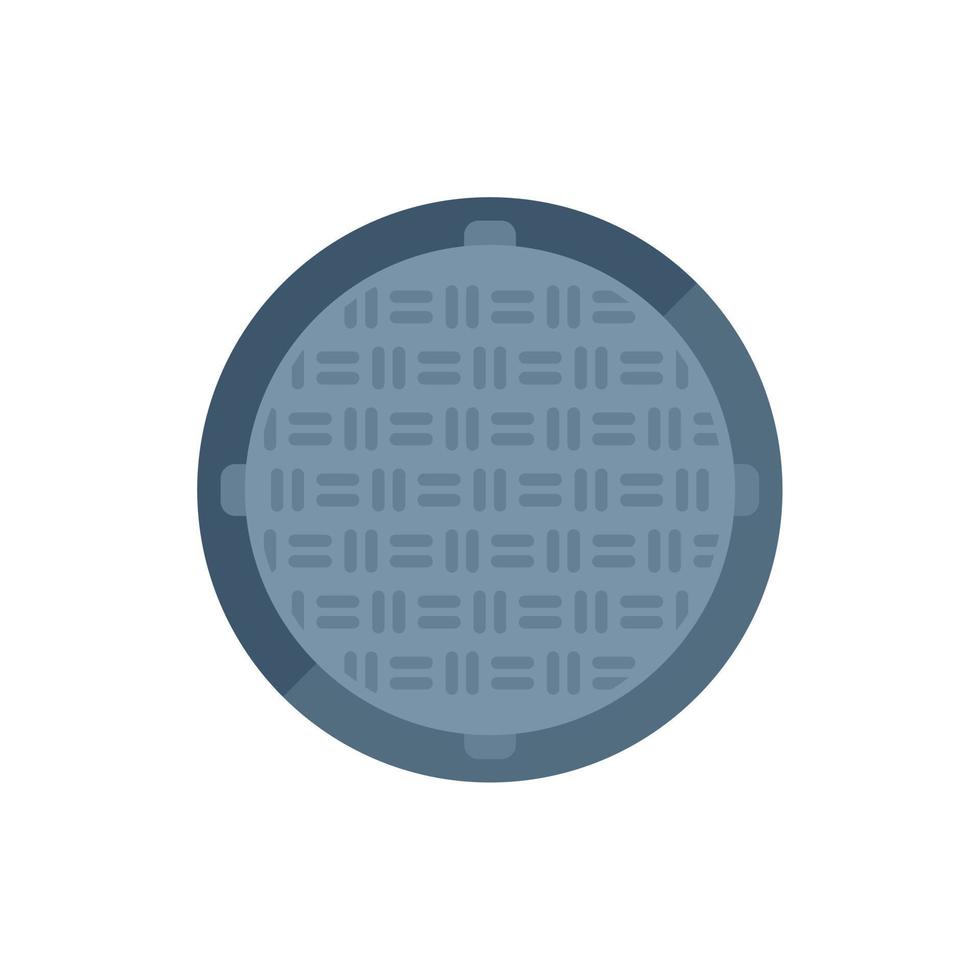 Lid manhole icon flat vector. City road vector