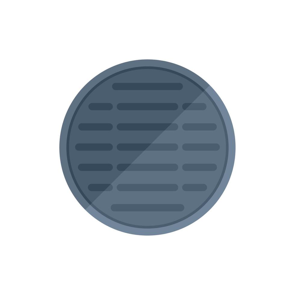 Safety manhole icon flat vector. City lid vector