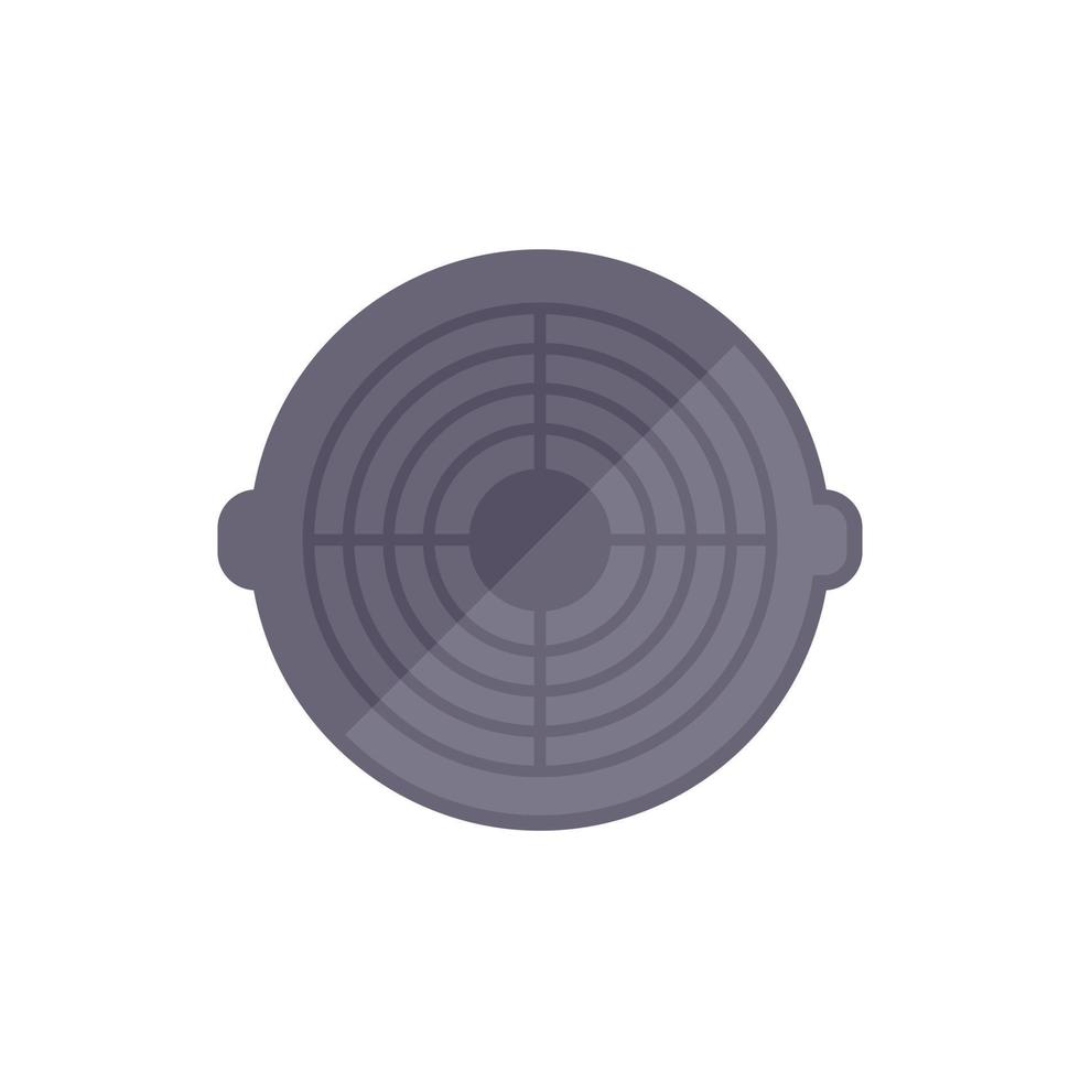 Canalization manhole icon flat vector. City road vector