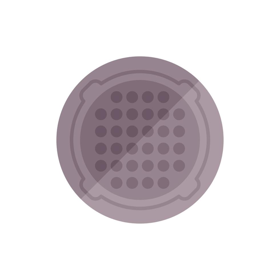 Old manhole icon flat vector. Sewer lid vector