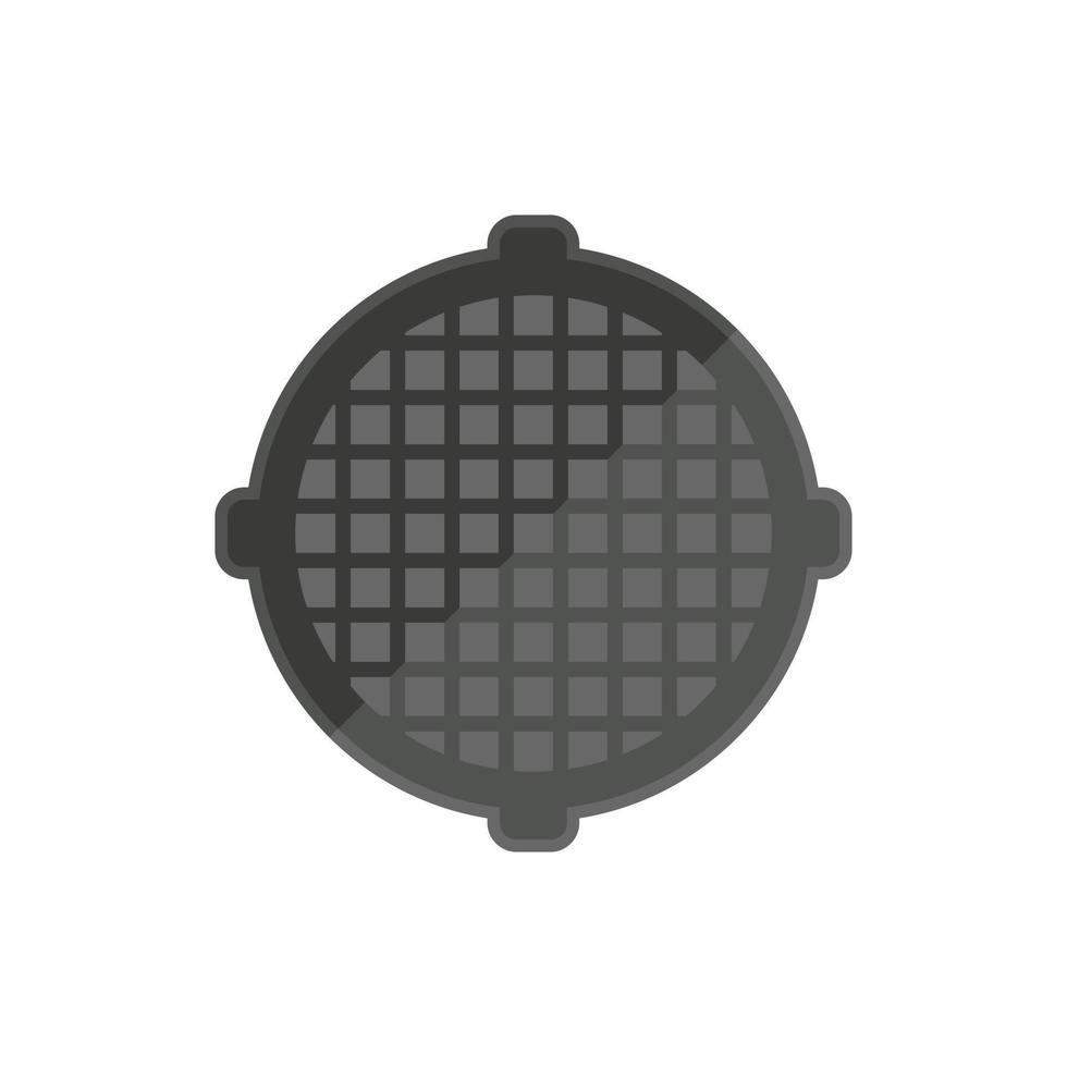 Industrial manhole icon flat vector. Road city vector