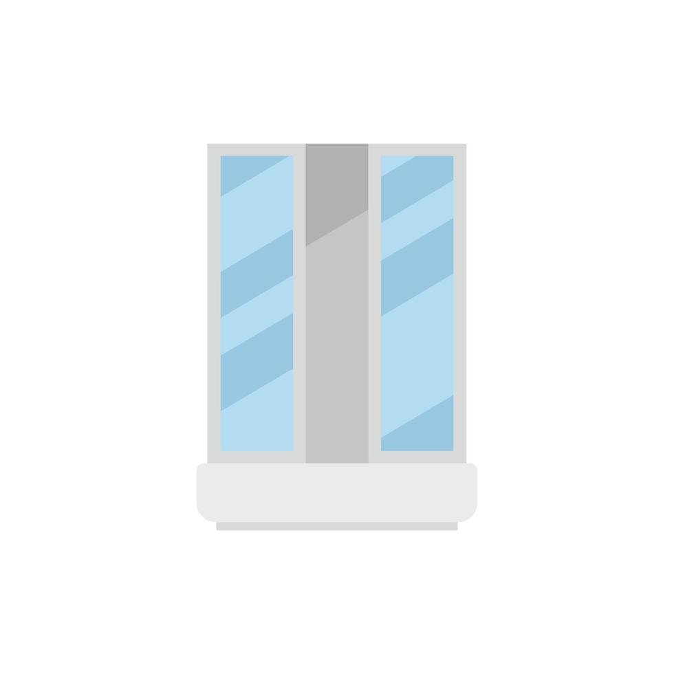 vector plano de icono de cabina de ducha de agua. puesto de vidrio