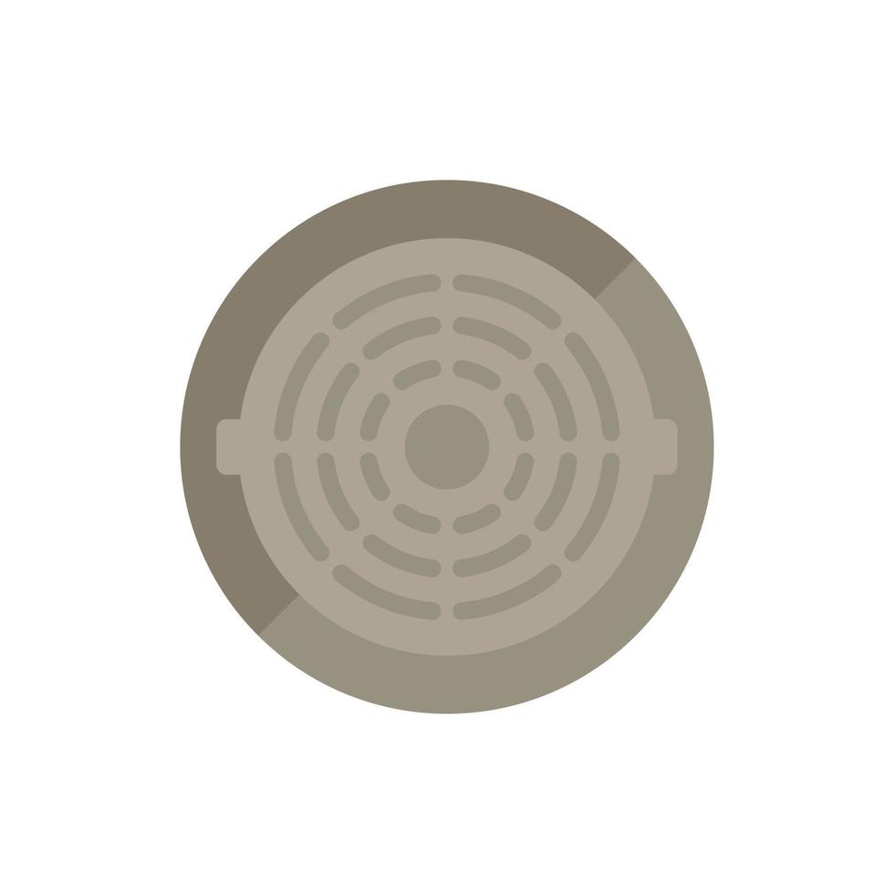 Gutter manhole icon flat vector. City road vector