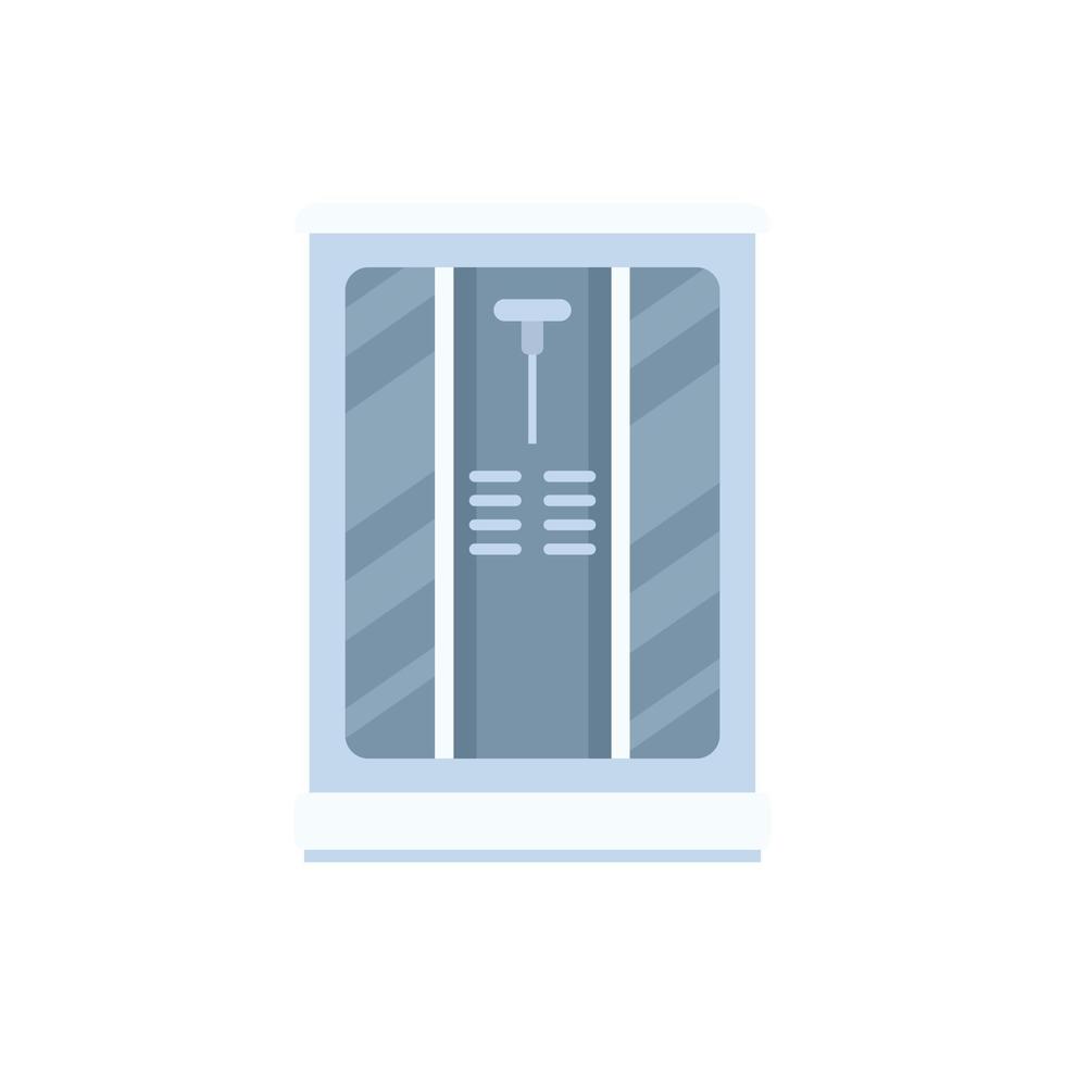 Compact cabin icon flat vector. Shower glass vector