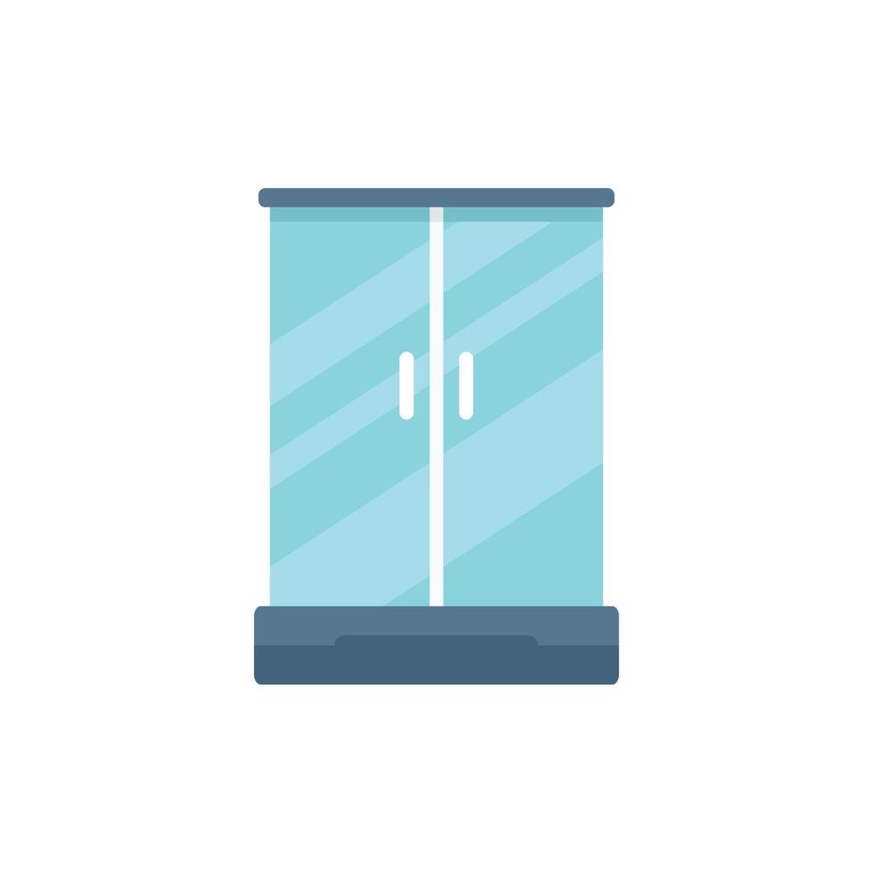 Shower stall icon flat vector. Glass cabin vector