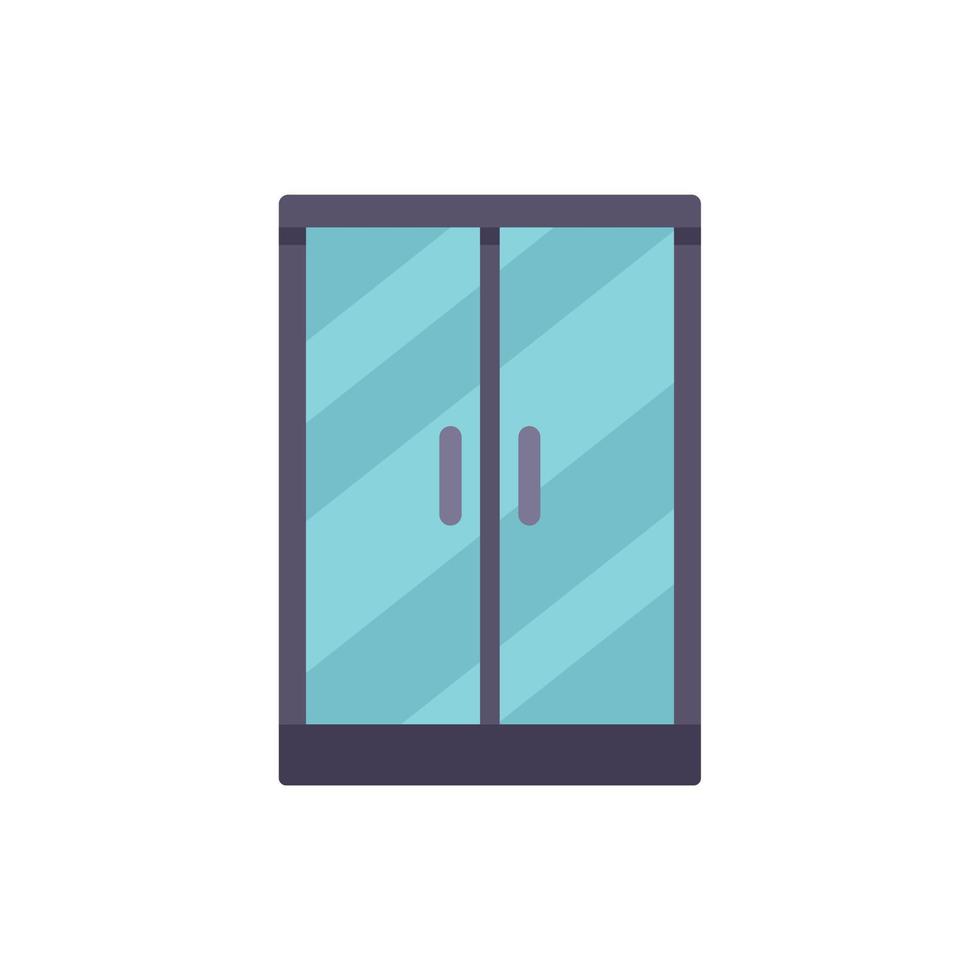 Wash door cabin icon flat vector. Stall glass vector