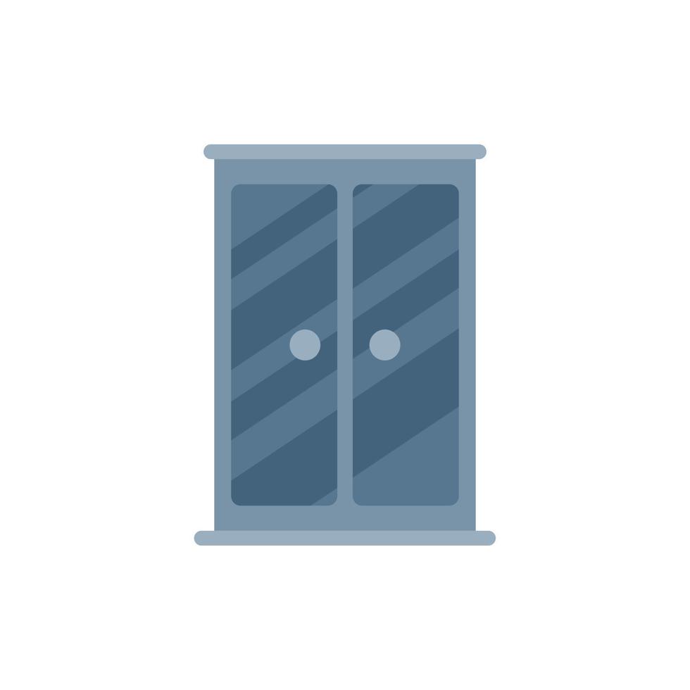 Bathroom shower cabin icon flat vector. Stall glass vector