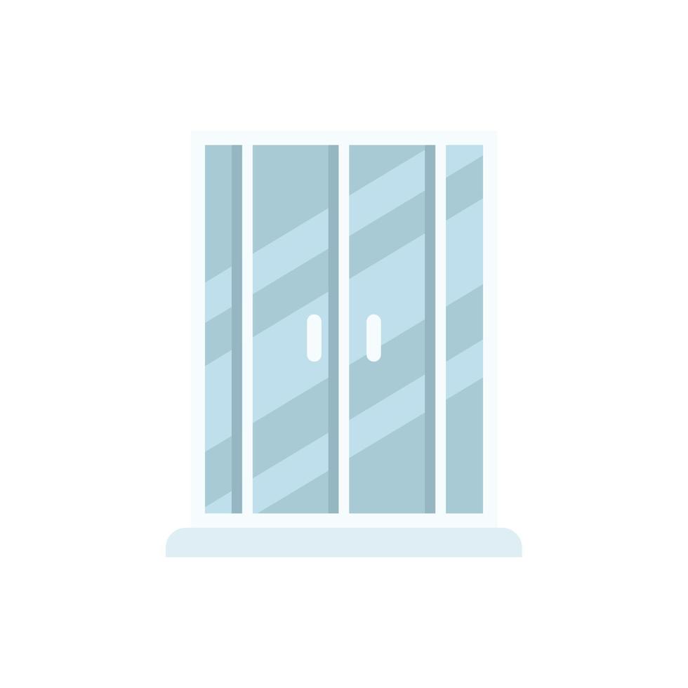 Washroom cabin icon flat vector. Shower stall vector