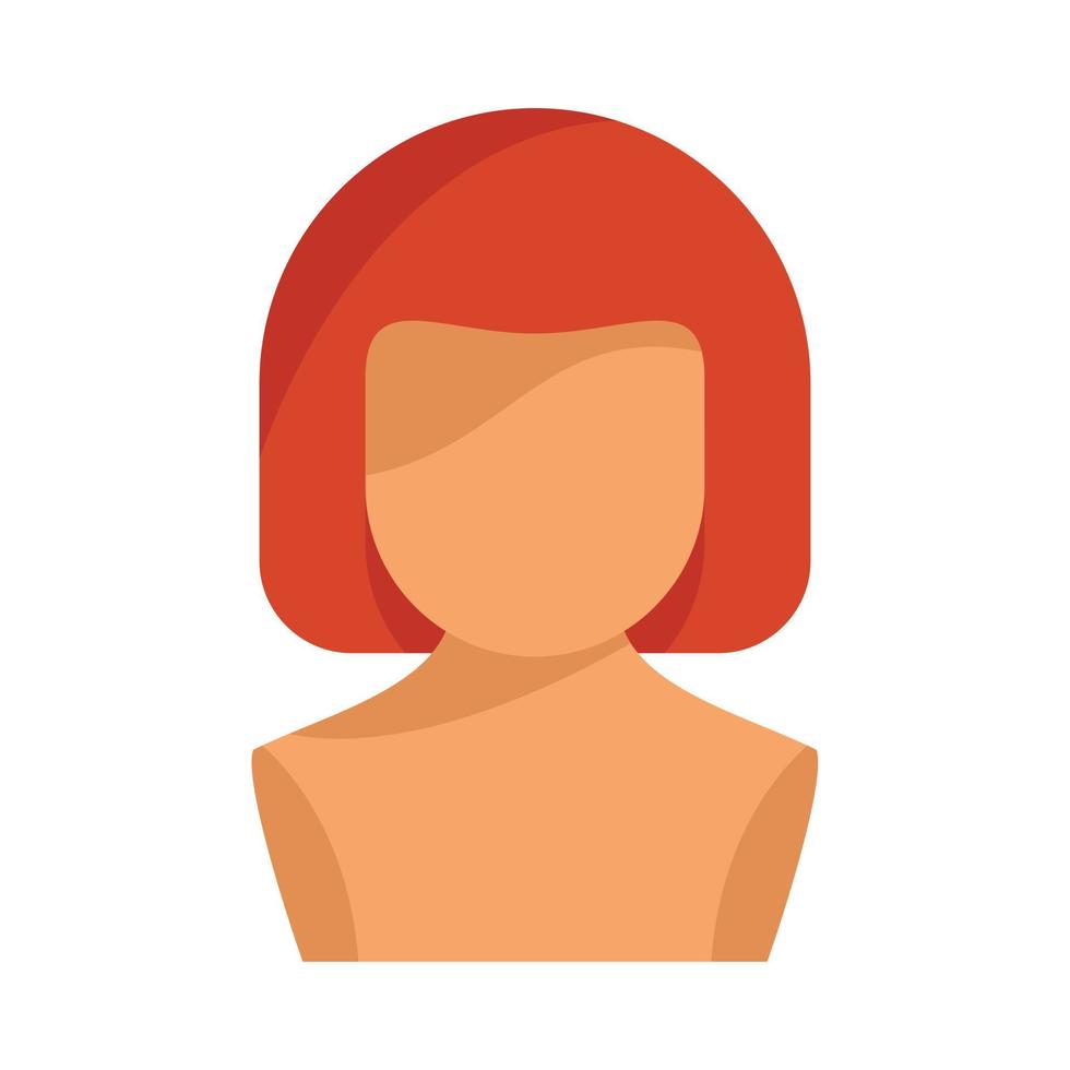 Lady wig icon flat vector. Long hair vector