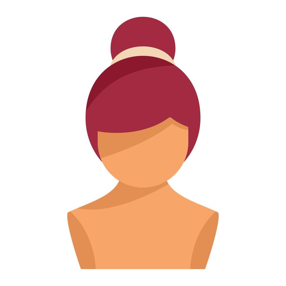 Hairstyle wig icon flat vector. Hair style vector