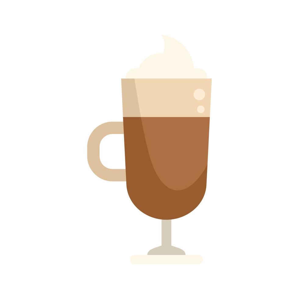 Pumpkin latte icon flat vector. Cup glass vector