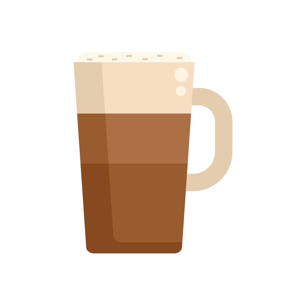 Heart latte icon flat vector. Cafe cup vector