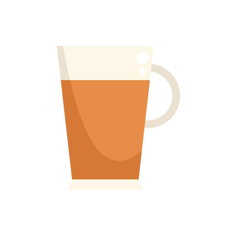 Latte drink icon flat vector. Cafe glass vector